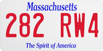 MA license plate 282RW4