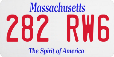 MA license plate 282RW6