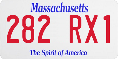 MA license plate 282RX1