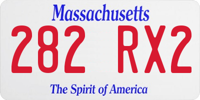 MA license plate 282RX2