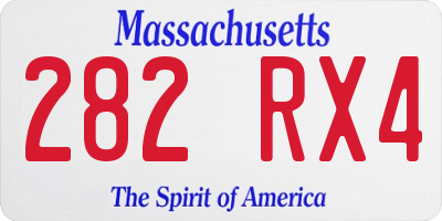 MA license plate 282RX4