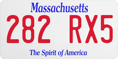 MA license plate 282RX5
