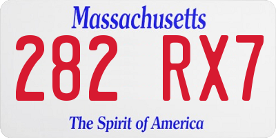 MA license plate 282RX7