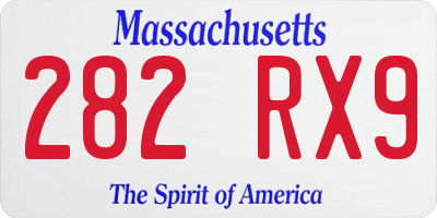 MA license plate 282RX9