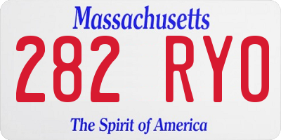 MA license plate 282RY0