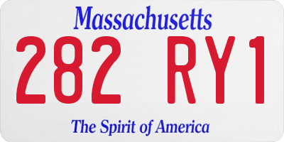 MA license plate 282RY1