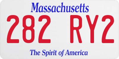 MA license plate 282RY2