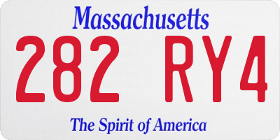 MA license plate 282RY4