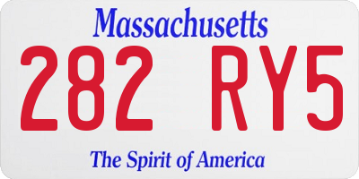 MA license plate 282RY5