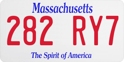 MA license plate 282RY7