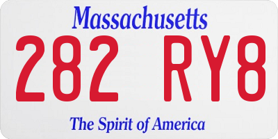 MA license plate 282RY8