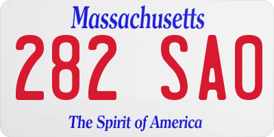 MA license plate 282SA0