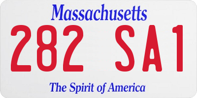 MA license plate 282SA1