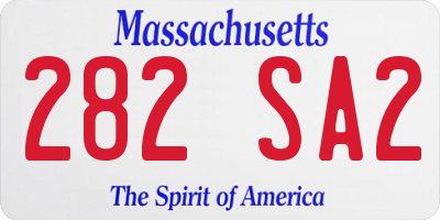MA license plate 282SA2
