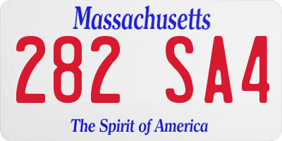MA license plate 282SA4