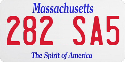 MA license plate 282SA5