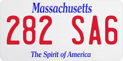 MA license plate 282SA6