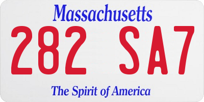 MA license plate 282SA7