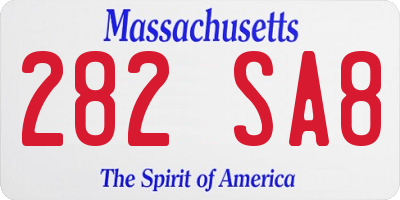 MA license plate 282SA8