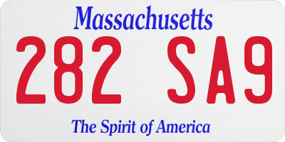 MA license plate 282SA9
