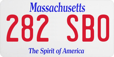 MA license plate 282SB0