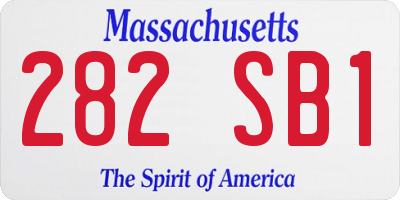 MA license plate 282SB1