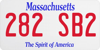 MA license plate 282SB2