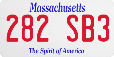 MA license plate 282SB3