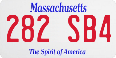 MA license plate 282SB4