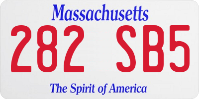 MA license plate 282SB5