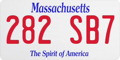 MA license plate 282SB7