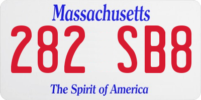 MA license plate 282SB8