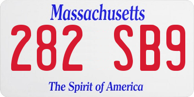 MA license plate 282SB9