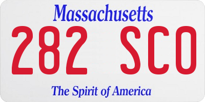 MA license plate 282SC0