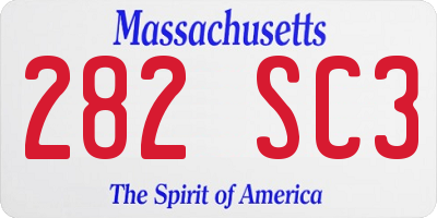 MA license plate 282SC3
