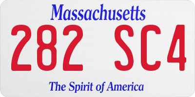 MA license plate 282SC4