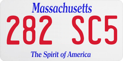 MA license plate 282SC5