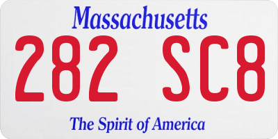 MA license plate 282SC8
