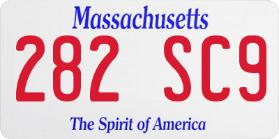 MA license plate 282SC9