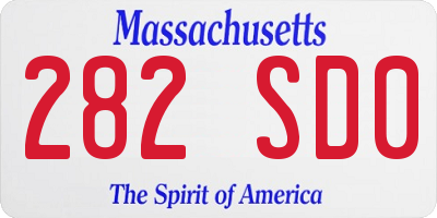 MA license plate 282SD0