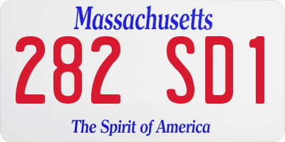 MA license plate 282SD1