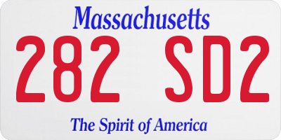 MA license plate 282SD2