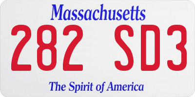 MA license plate 282SD3