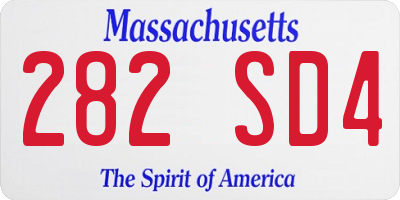 MA license plate 282SD4