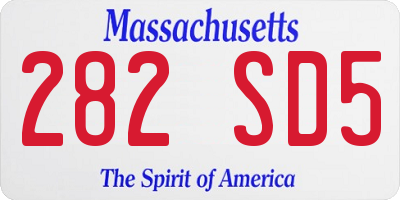 MA license plate 282SD5