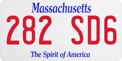 MA license plate 282SD6