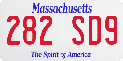 MA license plate 282SD9