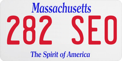 MA license plate 282SE0