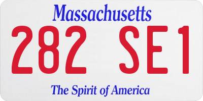 MA license plate 282SE1