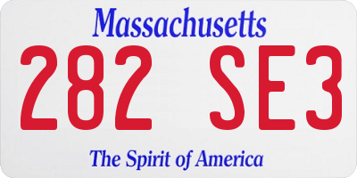 MA license plate 282SE3